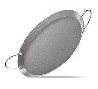 Alpine Cuisine Round Comal Carbon Steel 9.5 Inch Nonstick Coating Blue Griddle with Durable Double Handle - Comal For Cooking