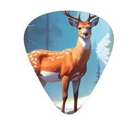 Alpine Deer Sketch Wzywhj Prints Abs Guitar Picks 12 Piece, Easy Grip Uke Picks For Your Bass, Ukulele, Acoustic Or Electric Guitar