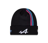 Alpine F1, Official Merchandise, Cuff, Knit, Beanie Hat, Black, Stripe, Team Kit, Team Edition, Ocon, Gasly, Adults, Unisex