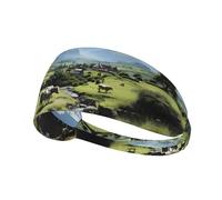 Alpine Farm Cows Elastic Exercise Headband Absorbent Breathable for Running and Outdoor Activities