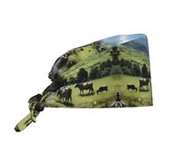 Alpine Farm Cows Sweat-Absorbent and Breathable Work hat - Suitable for Construction Sites/Gardening/Outdoor Work Black