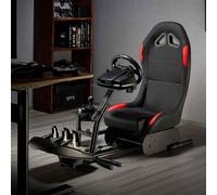 alpine faux leather cockpit racing chair - red black