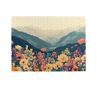 Alpine Flowers Wooden Puzzle 500 Piece Jigsaw Puzzle for Adults Challenging Puzzle for Game Size 15"x20.4"
