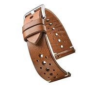 ALPINE Genuine Vintage Leather 22mm Watch Band - Replacement Watch Bands for Women & Men - Watch Strap with Quick Release Stainless Steel buckle - Compatible with Regular & Smart Watch Bands(Tan)