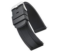ALPINE Heavy Duty Sporty Premium Silicone 18mm Watch Band - Replacement Rubber Watch Band for Women & Men - Quick Release Waterproof Watch Straps - Compatible with Regular & Smart Watch Bands (Black)