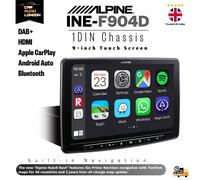 Alpine INE-F904D 1DIN Chassis - 9-inch Touch Screen, built-in Navigation, DAB+, HDMI and Apple CarPlay and Android Auto combatibility