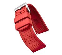 ALPINE INTERNATIONAL Soft flexibley Sporty Silicone Waterproof Watch Band with quick release - Soft Rubber Watch Strap -Red - 24MM