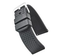 ALPINE INTERNATIONAL Soft flexibley Sporty Silicone Waterproof Watch Band with quick release - Soft Rubber Watch Strap -Black - 20MM