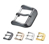 ALPINE INTERNATIONAL Watch strap replacement buckle clasp in heavy duty steel material - black, rose gold, yellow, steel color -16mm, 18mm, 20mm, 22mm (26MM, BLACK)