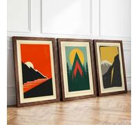 Alpine Journeys Minimalist Set of 3 Framed Wall Art Prints A1