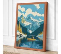 Alpine Lake Retreat Vintage Canvas Wall Art Print 30x20 Inch
