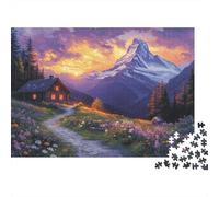 Alpine Landscape,Rätsel Für Erwachsene 1000pcs (75x50cm),Herausforderungsspiele Quaint Swiss Chalet
