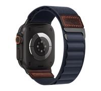Alpine Loop Band Compatible with Apple Watch Bands 49mm 46mm 45mm 44mm 42mm Men Women, Leather Connection Soft Stretchy Nylon Sport Band for Apple Watch 11 10 9 8 7 6 5 4 3 SE 3 2 1, Ultra 3/2/1 49mm