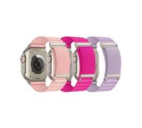 Alpine Loop Compatible With Apple Watch Ultra 2/Ultra, 49mm 46mm 45mm 44mm 42mm 41mm 40mm 38mm Alpine Nylon Watch Band for iWatch Ultra SE/SE 2 Series 10 9 8 7 6 5 4 3 2 1 (3P-Carmine+Pink Sand+