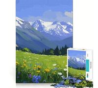 Alpine Meadow Landscape Adult Jigsaw1000 Pieces Mind Boost Game Premium Laser Cut Quality Relaxing Indoor Group Activity (38x26cm)