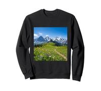 Alpine Meadow Mountain Path Valley Landscape Photography Sweatshirt