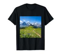 Alpine Meadow Mountain Path Valley Landscape Photography T-Shirt