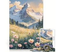 Alpine Meadow Serenity 1000 Pieces Jigsaws Adults Puzzles Gifts Think Training Unwind Easily Defined Edges Merry Gift (50x75cm)