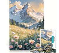Alpine Meadow Serenity Jigsaw 1000 Pieces for Adults Memory Fun Game Expert Cutting Craftsmanship Relaxing Indoor Group Activity (50x75cm)