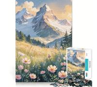 Alpine Meadow Serenity Jigsaws 1000 Pieces for Adults Memory Boost Game Professional Grade Cutting Heartwarming Gathering Activity (38x26cm)