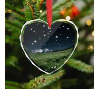 Alpine Meadow Stars Christmas Ornaments - Xmas Heart Hanging Ornaments for Christmas Tree Decorations, Farmhouse Rustic Holiday Home Decor and Gift Party Tags (3.5 Inch)