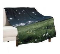 Alpine Meadow Stars Flannel Throw Blanket - 40"x60" Soft Lightweight Plush Blanket for Couch Bed Sofa, Oversized Camping Travel Blankets, Machine Washable Home Decor Gift for Men Women
