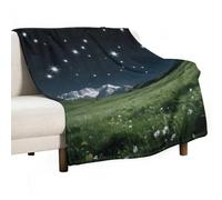 Alpine Meadow Stars Flannel Throw Blanket - 50"x60" Soft Lightweight Plush Blanket for Couch Bed Sofa, Oversized Camping Travel Blankets, Machine Washable Home Decor Gift for Men Women