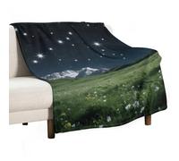Alpine Meadow Stars Flannel Throw Blanket - 55"x70" Soft Lightweight Plush Blanket for Couch Bed Sofa, Oversized Camping Travel Blankets, Machine Washable Home Decor Gift for Men Women