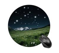 Alpine Meadow Stars Round Mouse Pad 7.8 Inch - Non-Slip Rubber Base Mouse Mat Portable Ergonomic Desk Mat for Office, Laptop, Travel, Wireless Mice Mats - Waterproof & Durable Design