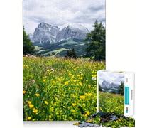Alpine Meadow with Mountain Backdrop 1000 Piece Jigsaws for Adults Mind Train Fun Premium Laser Cut Quality Relaxing Indoor Group Activity (50x75cm)
