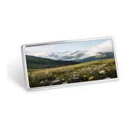 Alpine Meadows, Snow-Capped Peaks Stainless Steel Name Plate with Pin,Durable Personalized Name Tags,Name Badge for Business Work Lable Sign 1.4 * 2.8 in