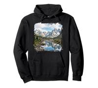 Alpine Mountain Lake Reflection Jagged Peaks Scenic Pullover Hoodie