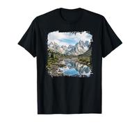 Alpine Mountain Lake Reflection Jagged Peaks Scenic T-Shirt
