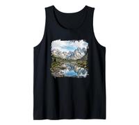 Alpine Mountain Lake Reflection Jagged Peaks Scenic Tank Top