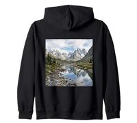 Alpine Mountain Lake Reflection Jagged Peaks Scenic Zip Hoodie