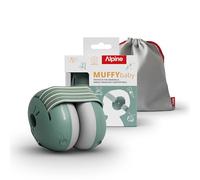 Alpine Muffy Baby Comfort Ear Defenders, Adjustable up to 36 months, Sage | Adjust the size as your baby grows | Single Strap | Safe Fit | Soft Pads | Travel & Fireworks | 23 dB | UKCA Certified