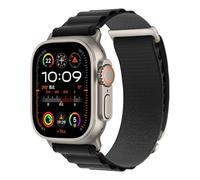 Alpine Nylon Sport Bands Compatible with Apple Watch Ultra Band 49mm 46mm 45mm 44mm 42mm Men Women, Stretch Loop Strap with D-Hook for iWatch Series 10 Ultra SE 9 8 7 6 5 4 3 2 1 (Black, 49mm/46mm