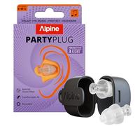 Alpine PartyPlug Ear Plugs for Concerts 19dB Noise Reduction, Festival Essential Hearing Protection, Reusable Earplugs for Music, Concerts & Raves, Incl. 3 Tip Sizes, Transparent
