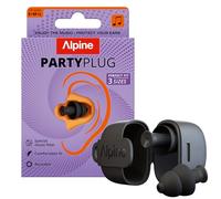 Alpine PartyPlug Ear Plugs for Concerts - New & Improved - 19dB Noise Reduction - Festival Essential Hearing Protection - Reusable Earplugs for Music, Concerts & Raves - 3 Tip Sizes - Black