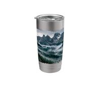Alpine Peaks Misty Forest Valley Mountain Panorama Stainless Steel Insulated Tumbler