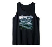 Alpine Peaks Misty Forest Valley Mountain Panorama Tank Top