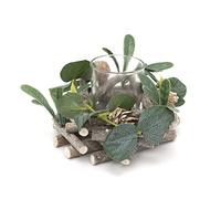 Alpine Sage 13cm Tealight Candle Holder - Christmas Wreath Tea Light Holder & Centerpiece