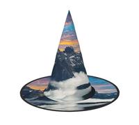 Alpine Scenery Vivid Sky Above Print Halloween Wide Brim Foldable Hat Suitable For Cosplay,Masquerade And Carnival-1 Piece