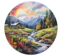 Alpine Serenity 1000 Piece Jigsaw Puzzles Round Puzzles for Adults Family Game Difficult Challenge Challenging & Educational Art 1000pcs (67.5x67.5cm)
