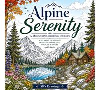 Alpine Serenity: A Mountain Coloring Journey: A Relaxing Collection of Mountains, Lakes, Cabins, Wildlife & Scenic Trails