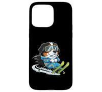 Alpine Snow Dog On Skis Cute Bernese Mountain Case for iPhone 15 Pro Max