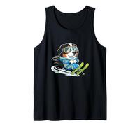 Alpine Snow Dog On Skis Cute Bernese Mountain Tank Top
