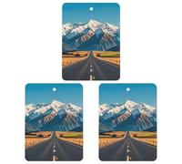 Alpine Snowy Mountain Car Air Freshener, 3 Pcs Square Hanging Air Freshener Cards, Long Lasting Fragrance Scented Cards for Car, Home, Office White-style