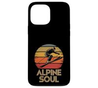 Alpine Soul Vintage Sunset Retro Skier Silhouette Ski Resort Case for iPhone 13 Pro Max