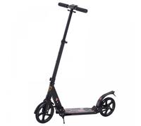 Reiten Kick Scooter Folding 2 Big Wheels Adjustable Adult Teens - Black, none